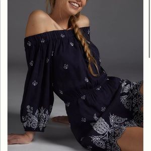 Navy Off-Shoulder Jumpsuit